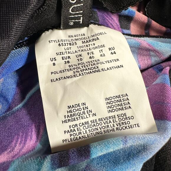 Miraclesuit NWT Marina Tankini Top Framboise Pink Palm Size 8 Underwire Bra - Picture 8 of 10